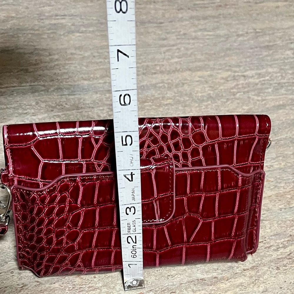 NWOT Just Solutions Eye Pockit burgundy Croco convertible clutch bag - Picture 11 of 15